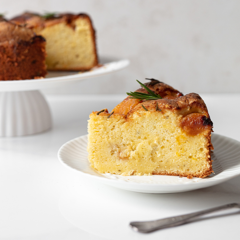 Apricot and rosemary cake