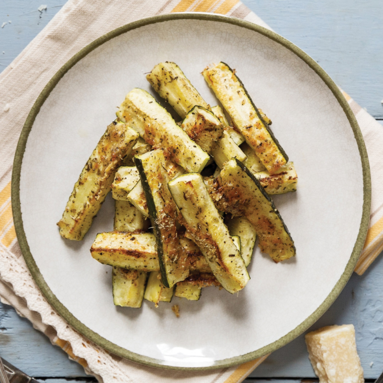 Baked parmesan courgette wedges