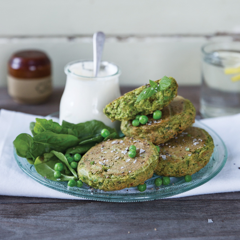 Baked pea fritters