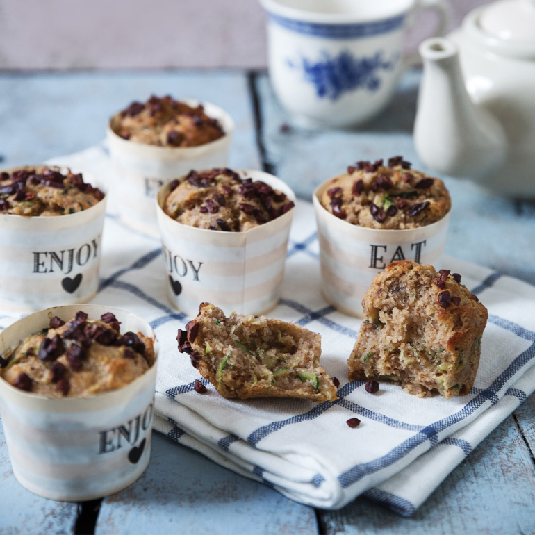 Banana and courgette breakfast muffins