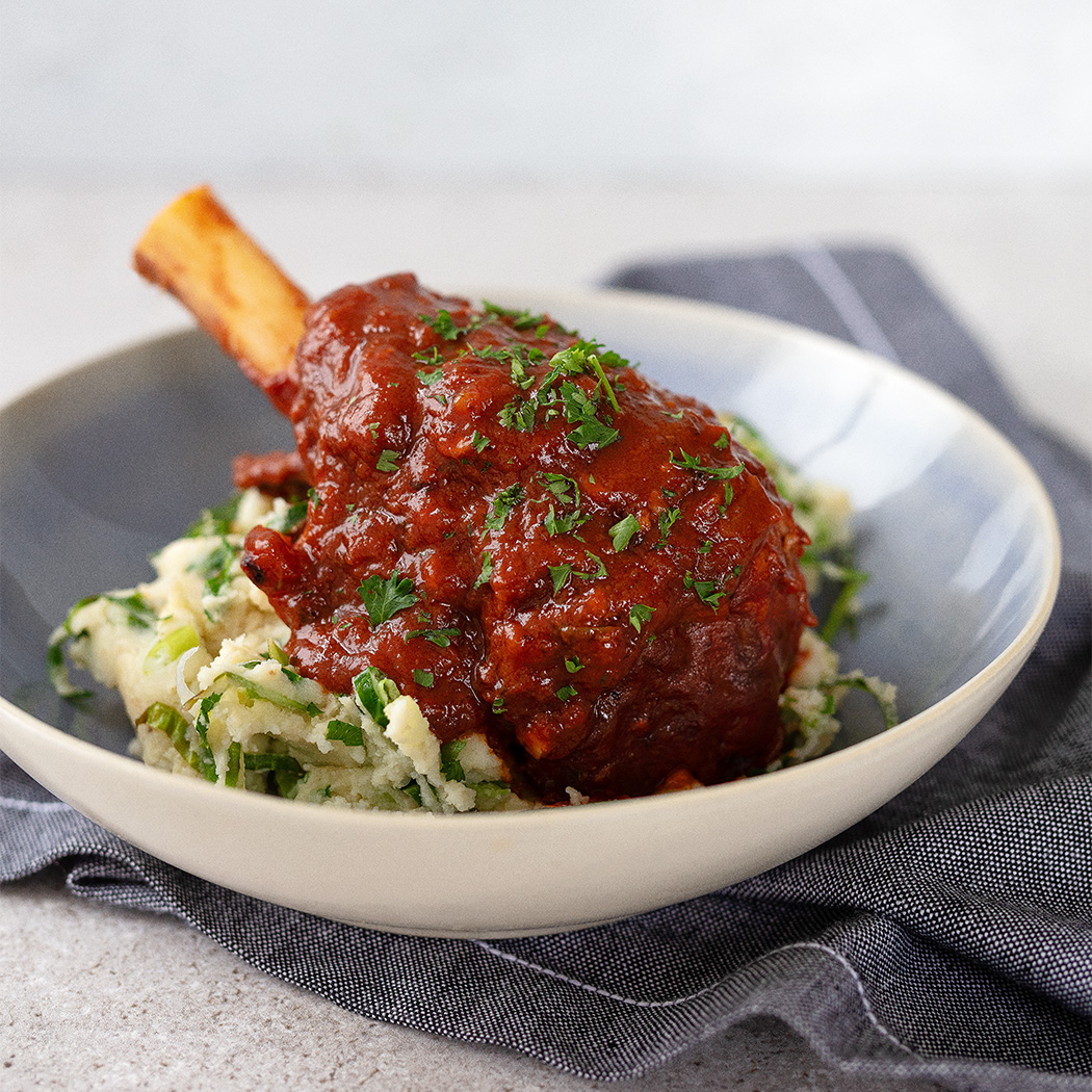 Braised Irish lamb shanks with colcannon | easyFood