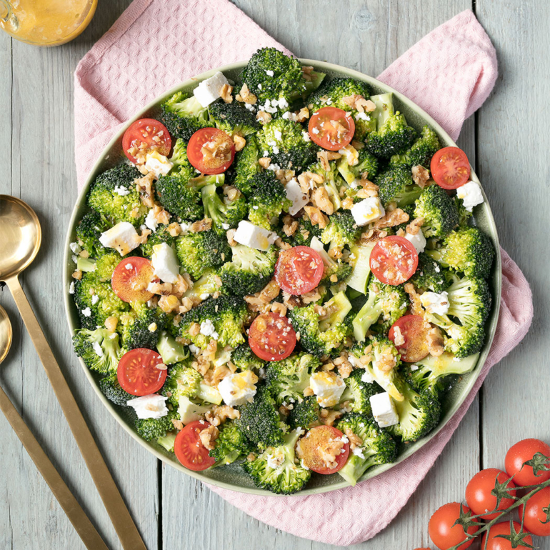 Broccoli, Feta and tomato salad