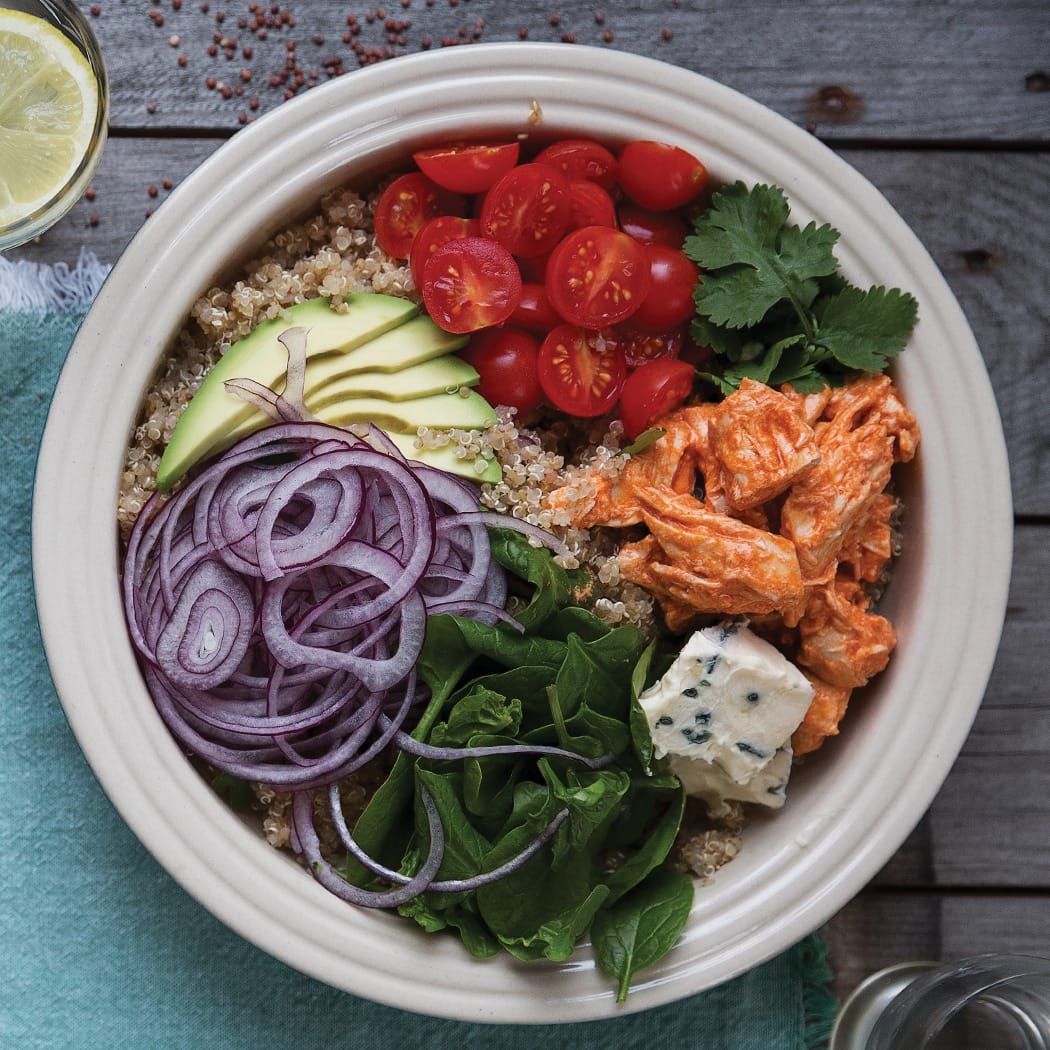 Buffalo chicken quinoa bowls recipe | easyFood