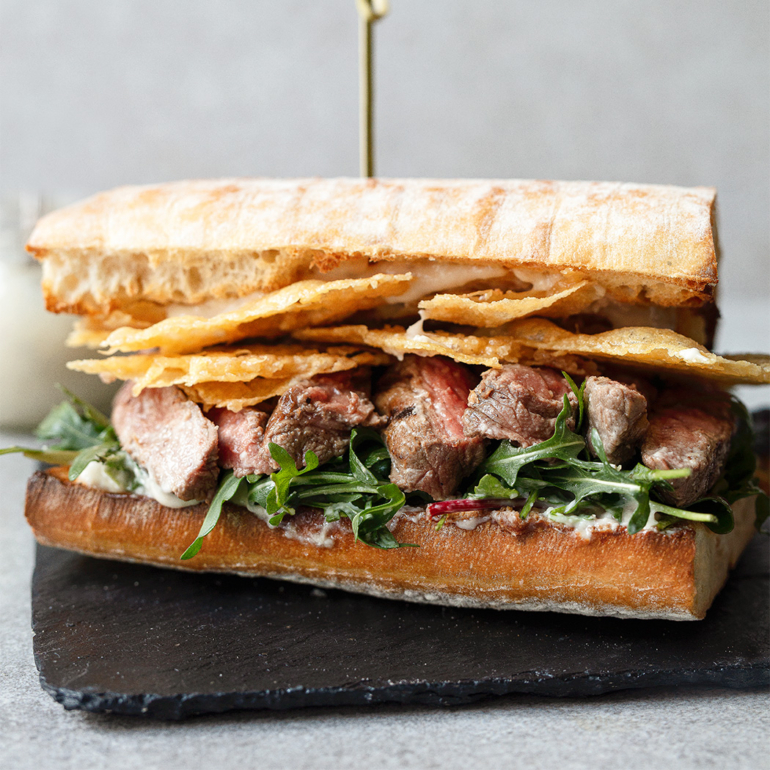 Caesar steak sandwiches
