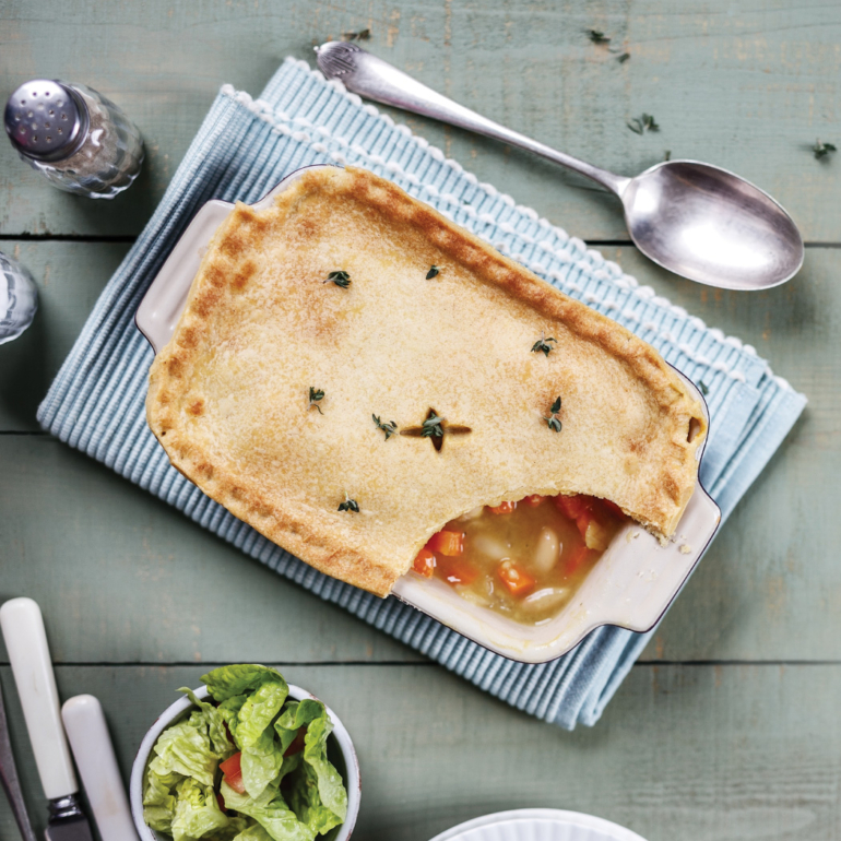 Cannellini bean and thyme pot pie
