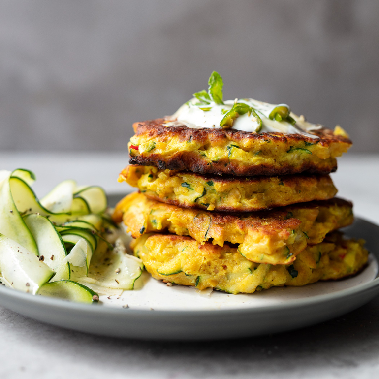 Courgette and chickpea fritters