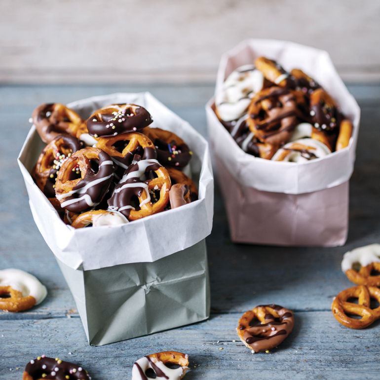 Chocolate-covered pretzels