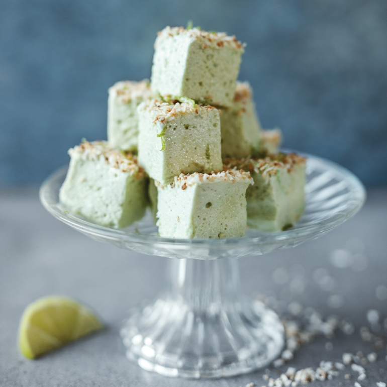 Coconut and lime marshmallows
