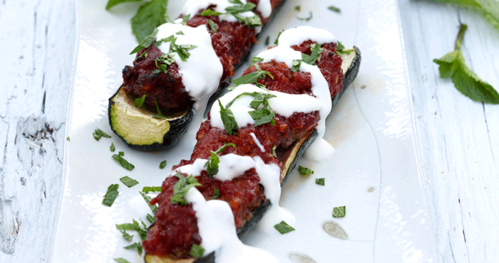 Spiced lamb courgette boats Easy Food