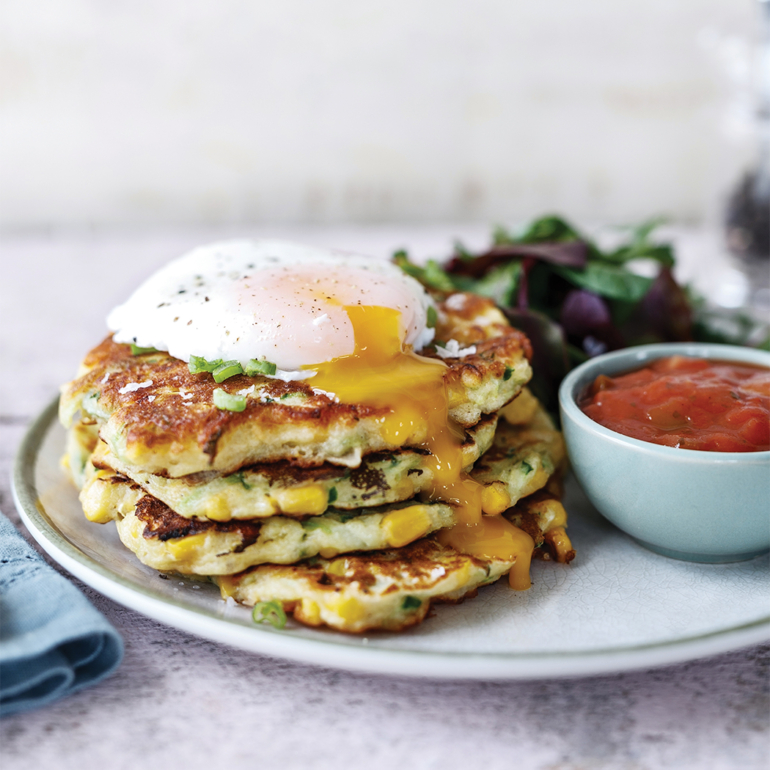 Courgette and corn fritters