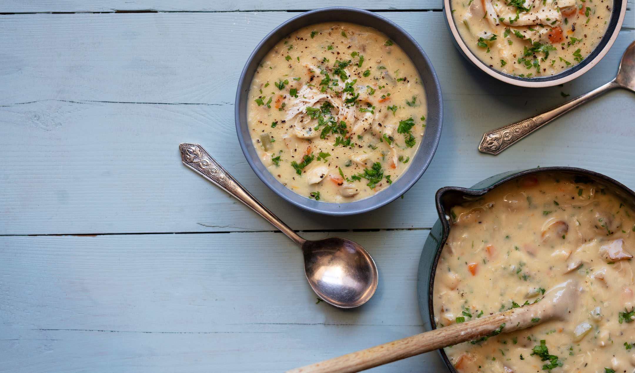 Creamy chicken and mushroom soup recipe | easyFood