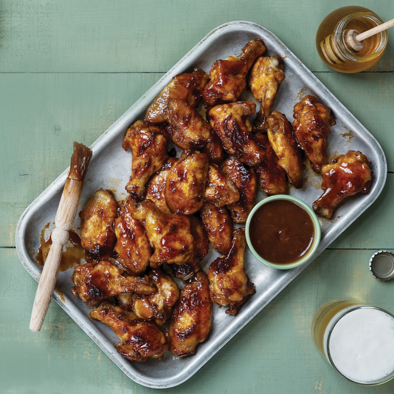 Crispy baked honey barbecue wings