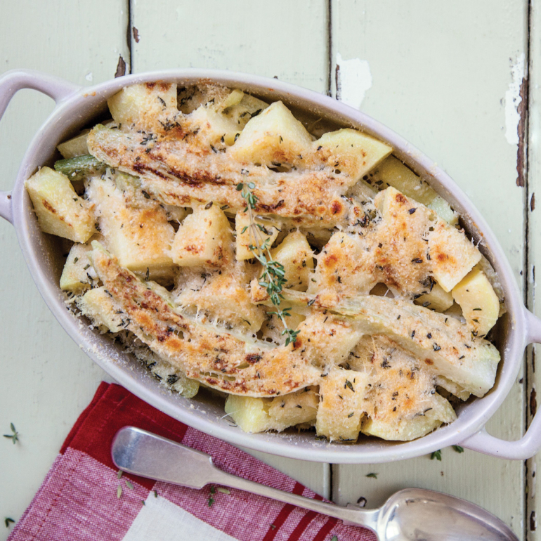 Crispy twice-cooked fennel and potatoes