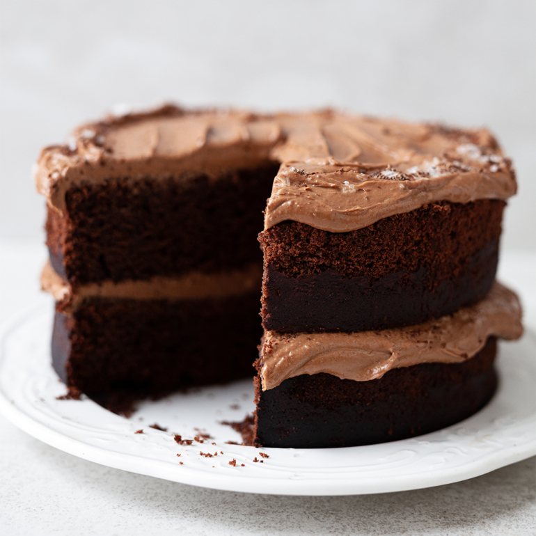 Dark chocolate layer cake