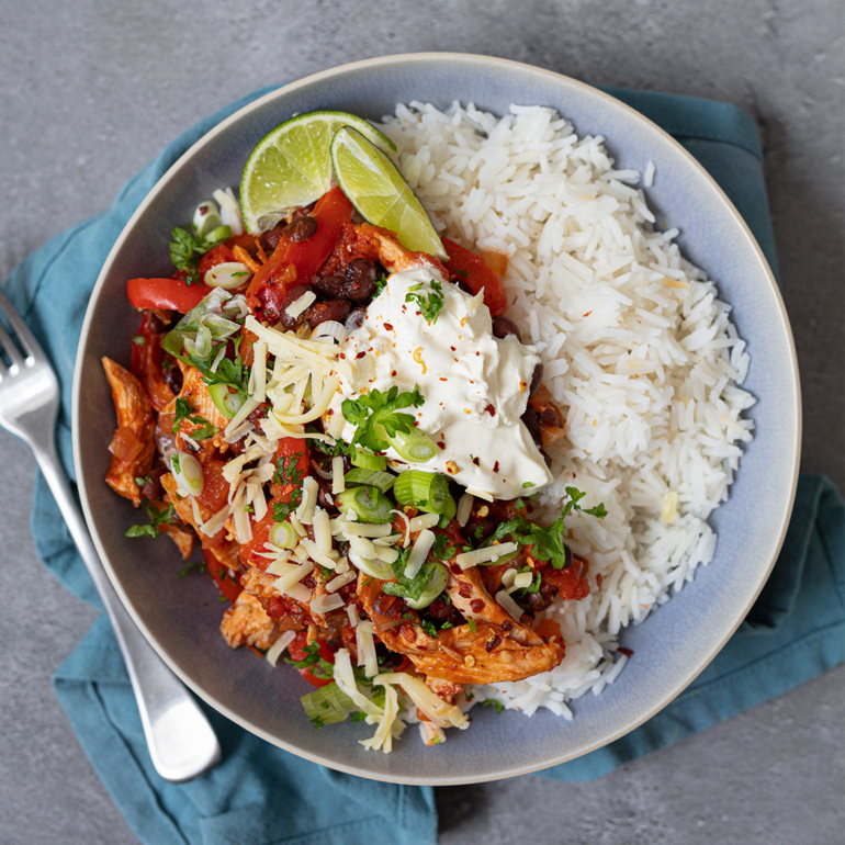 Easy chicken and bean chilli