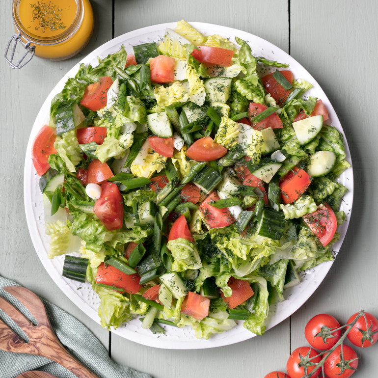 Fresh and easy leafy green salad
