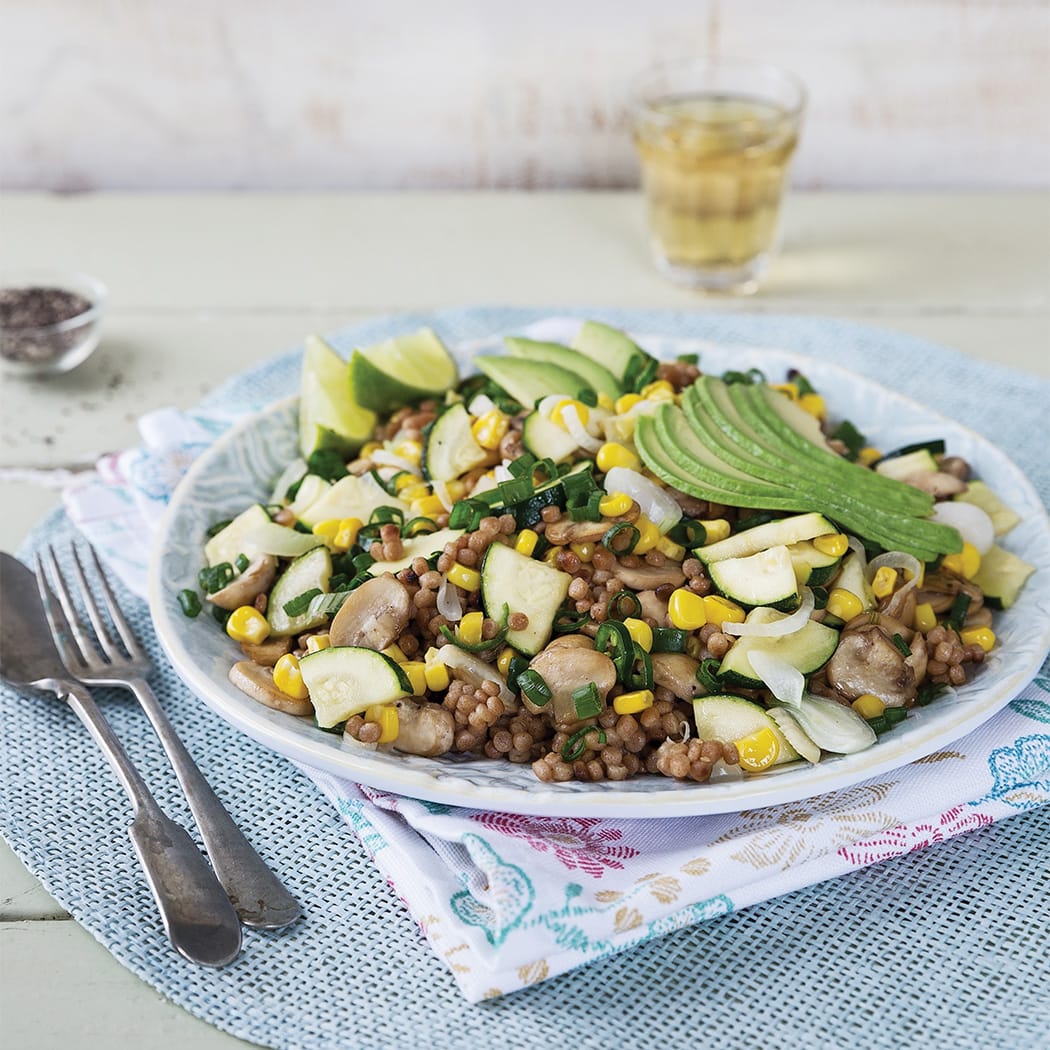 Giant couscous with corn and mushrooms recipe | easyFood