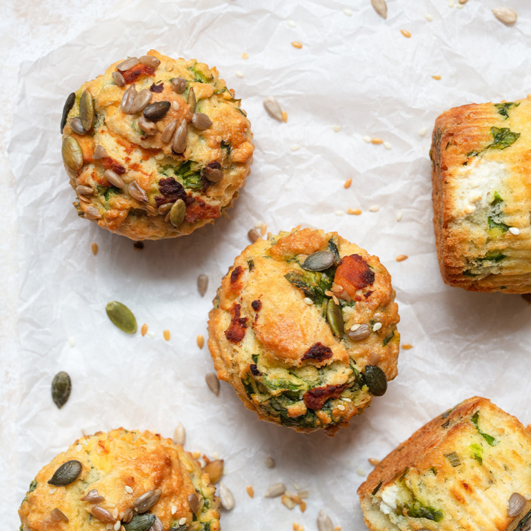 Goat’s cheese and spinach muffins