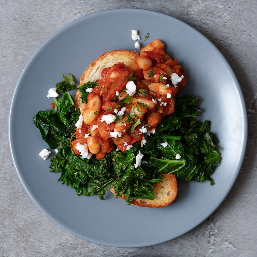 Homemade beans & greens on toast | easyFood
