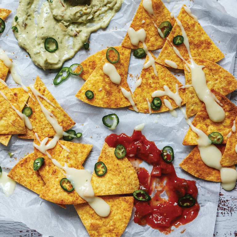 Lactose-free cheesy nachos