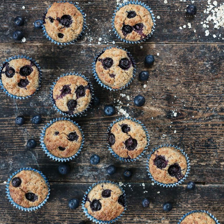 Oatmeal and blueberry breakfast muffins