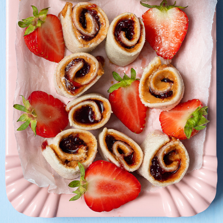 Peanut butter and jam roll-ups