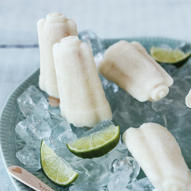 Pineapple and coconut ice pops