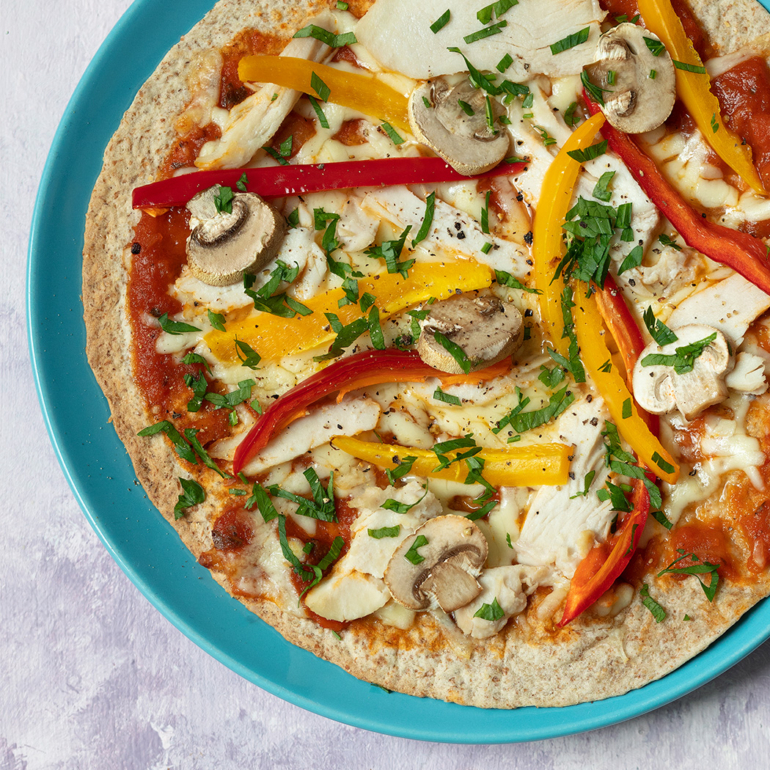 Quick and easy chicken pizza wraps