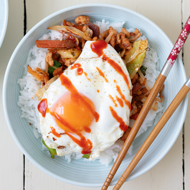 Quick Korean-style  rice bowl