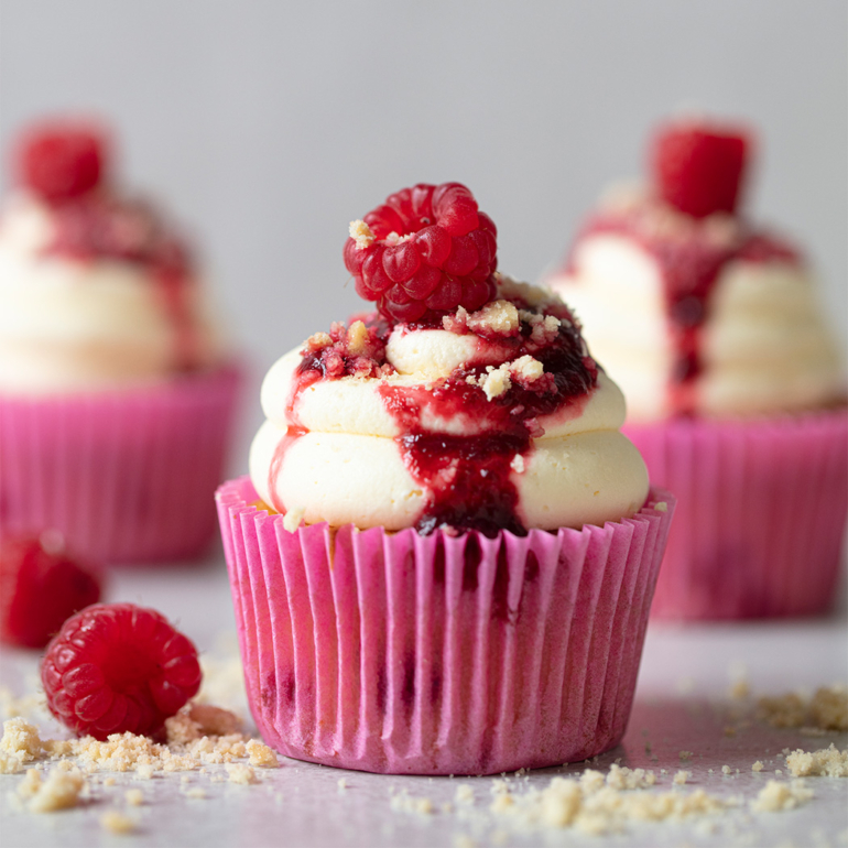 Raspberry shortcake cupcake