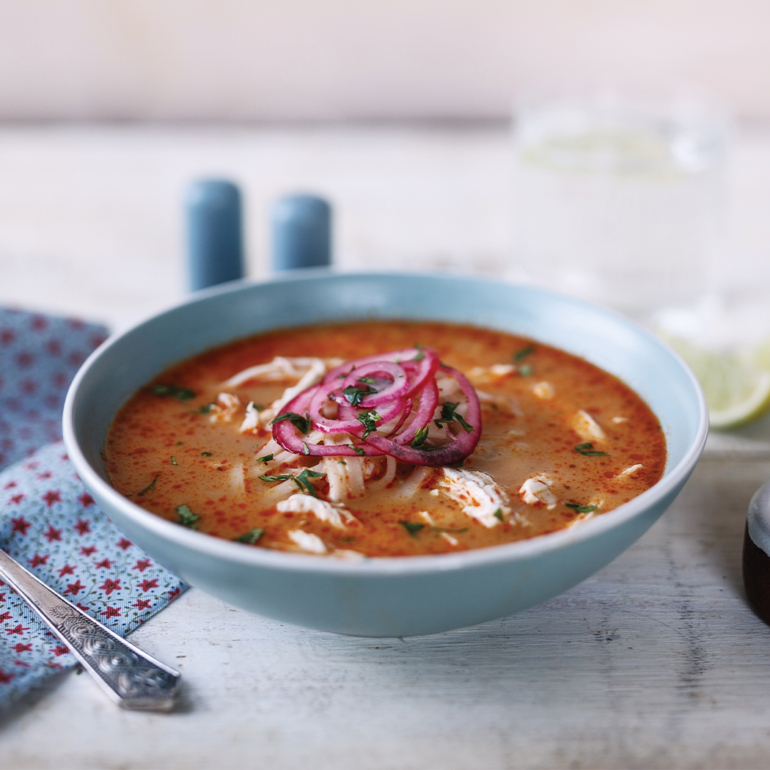 Red curry chicken soup