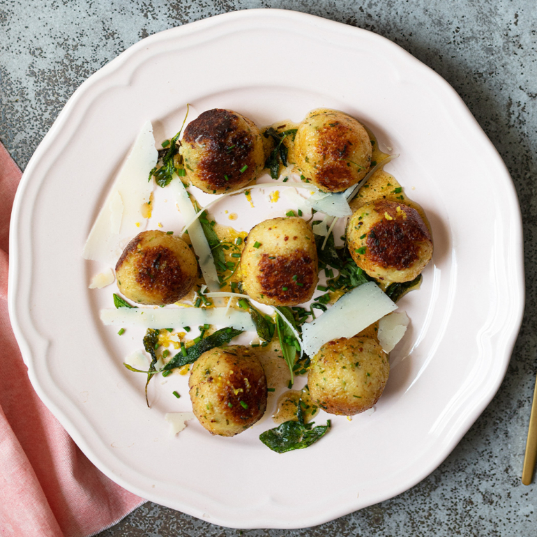Ricotta gnudi with sage butter
