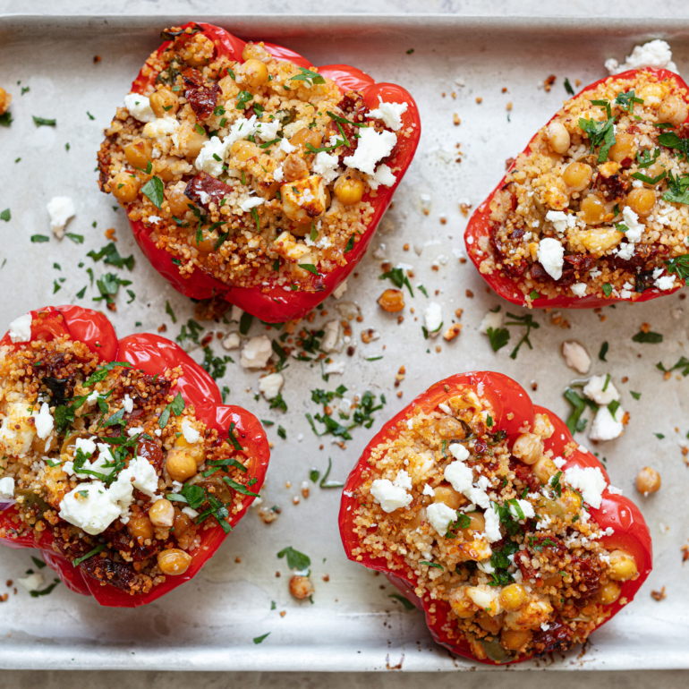 Roast peppers with Moroccan couscous