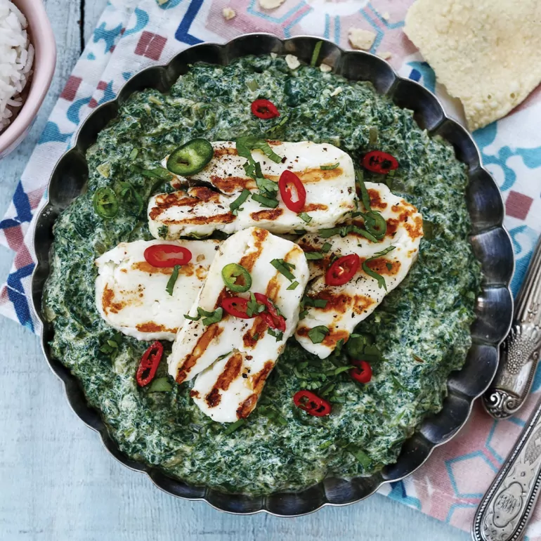 Saag halloumi