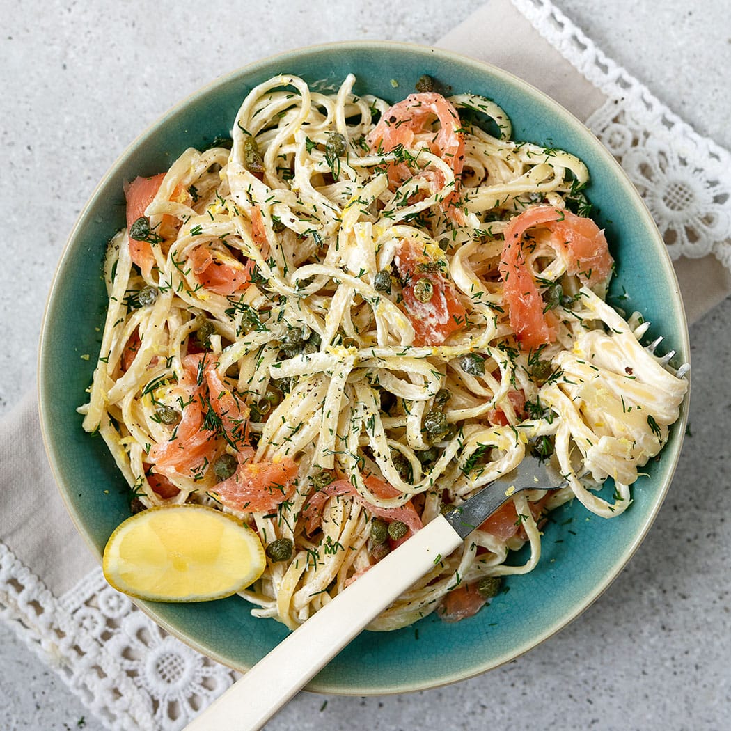 Smoked salmon and caper linguine recipe easyFood