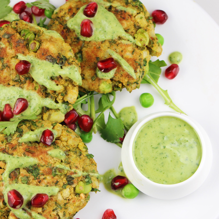 Spiced potato and kale cakes