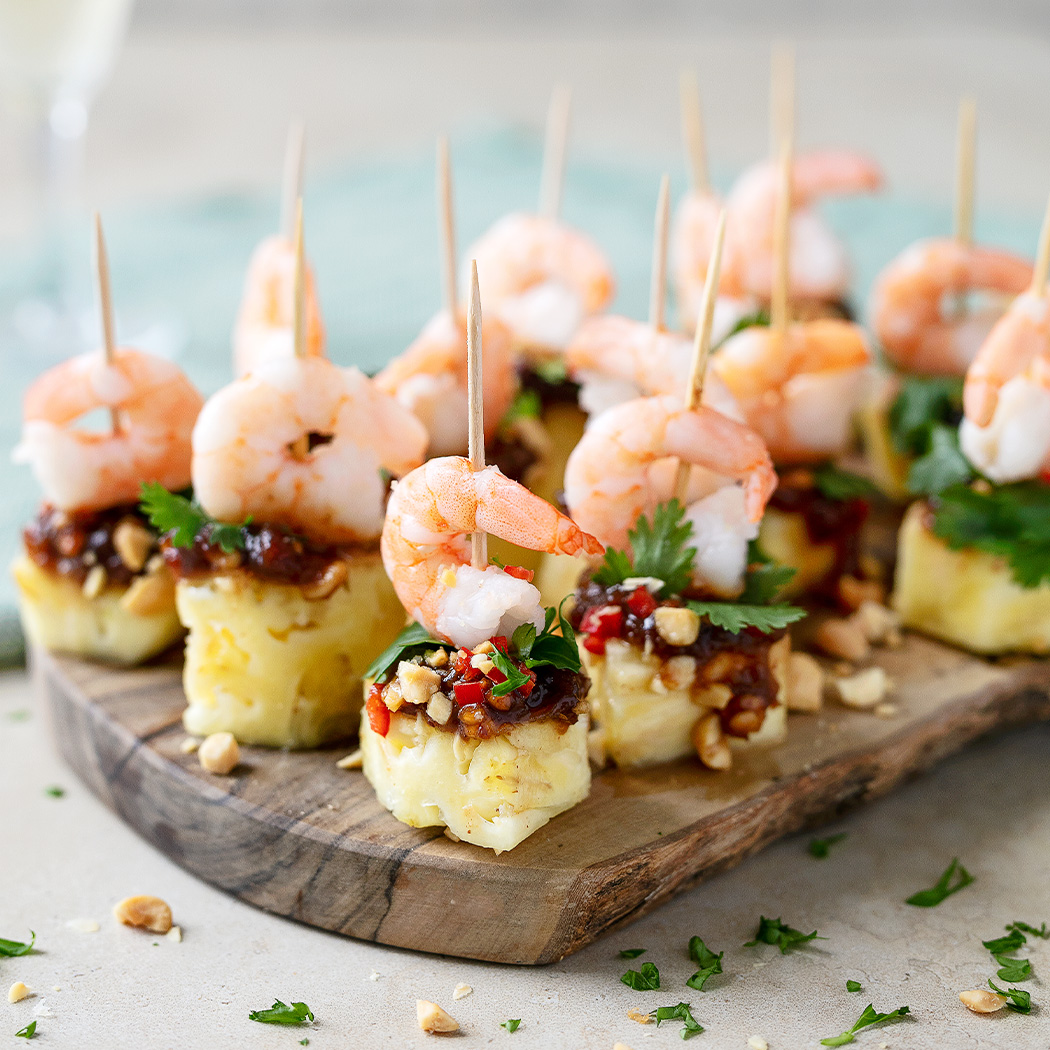 Thai Prawn, Pineapple and Peanut Bites 