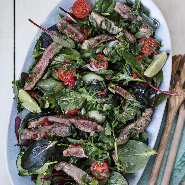 Thai-style lamb salad with mint and coriander