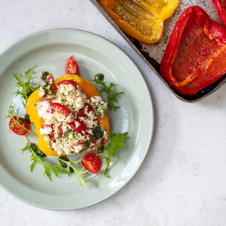 Tomato and ricotta-stuffed peppers