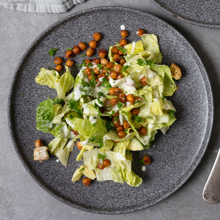 Vegan chickpea Caesar salad