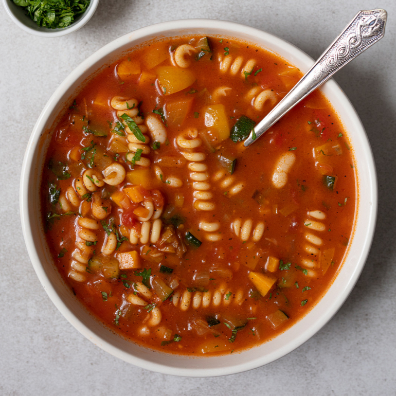 Veggie packed minestrone soup