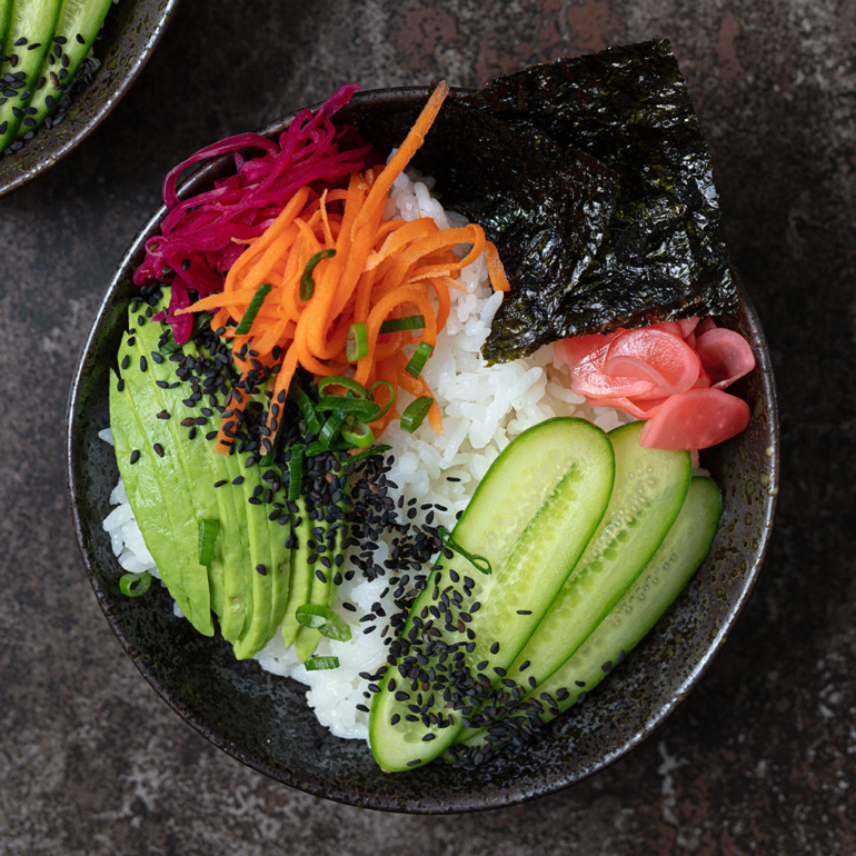 Veggie sushi bowl