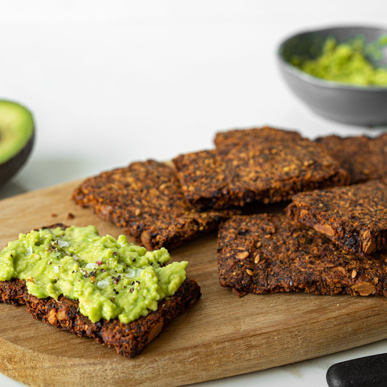 Seed-cycling flaxseed crackers