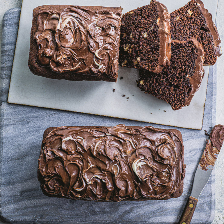 Brownie loaves with white chocolate chips