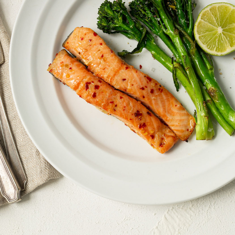 Chilli and lime baked salmon