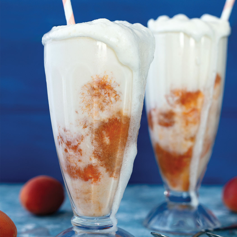 Ginger and apricot ice cream floats