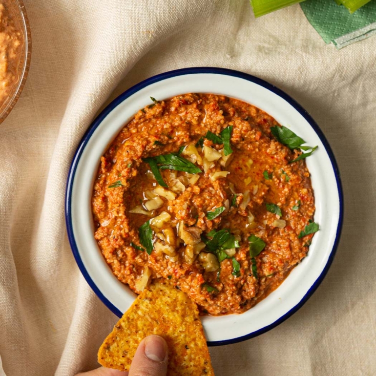 Red pepper walnut dip – “Muhammara”