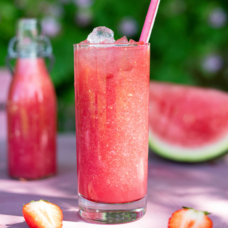 Strawberry and watermelon slushy