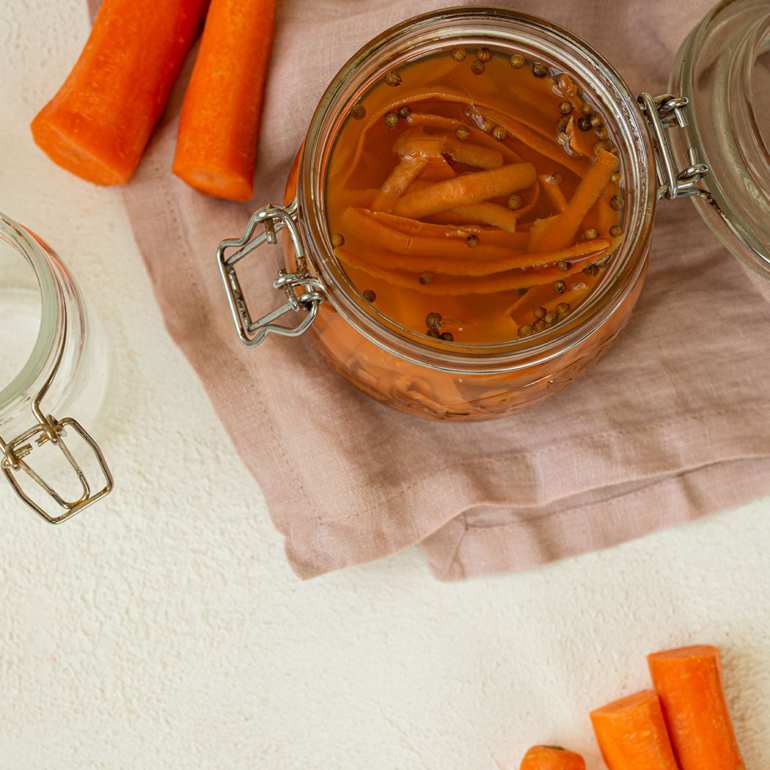 No-waste pickled carrot ribbons